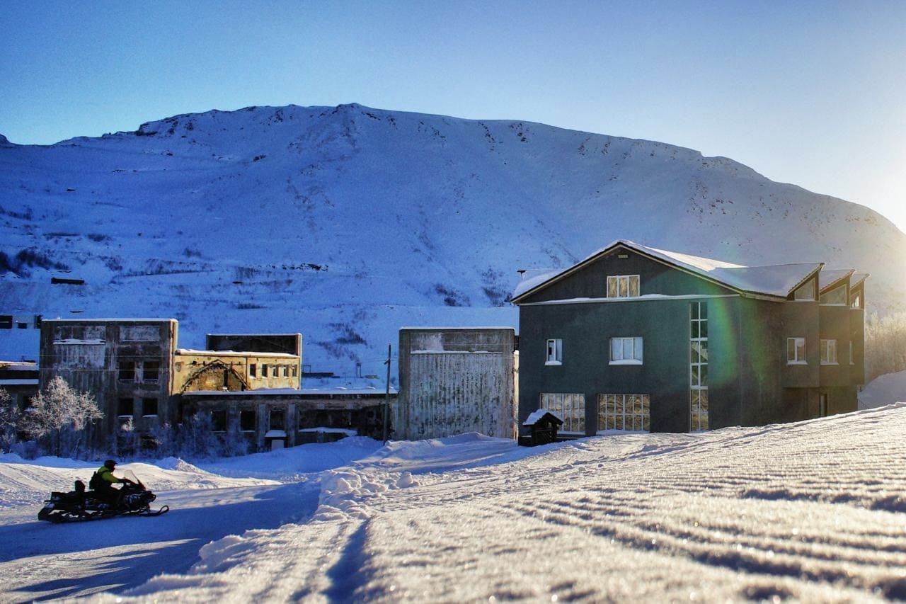 Winter landscape near the lodging