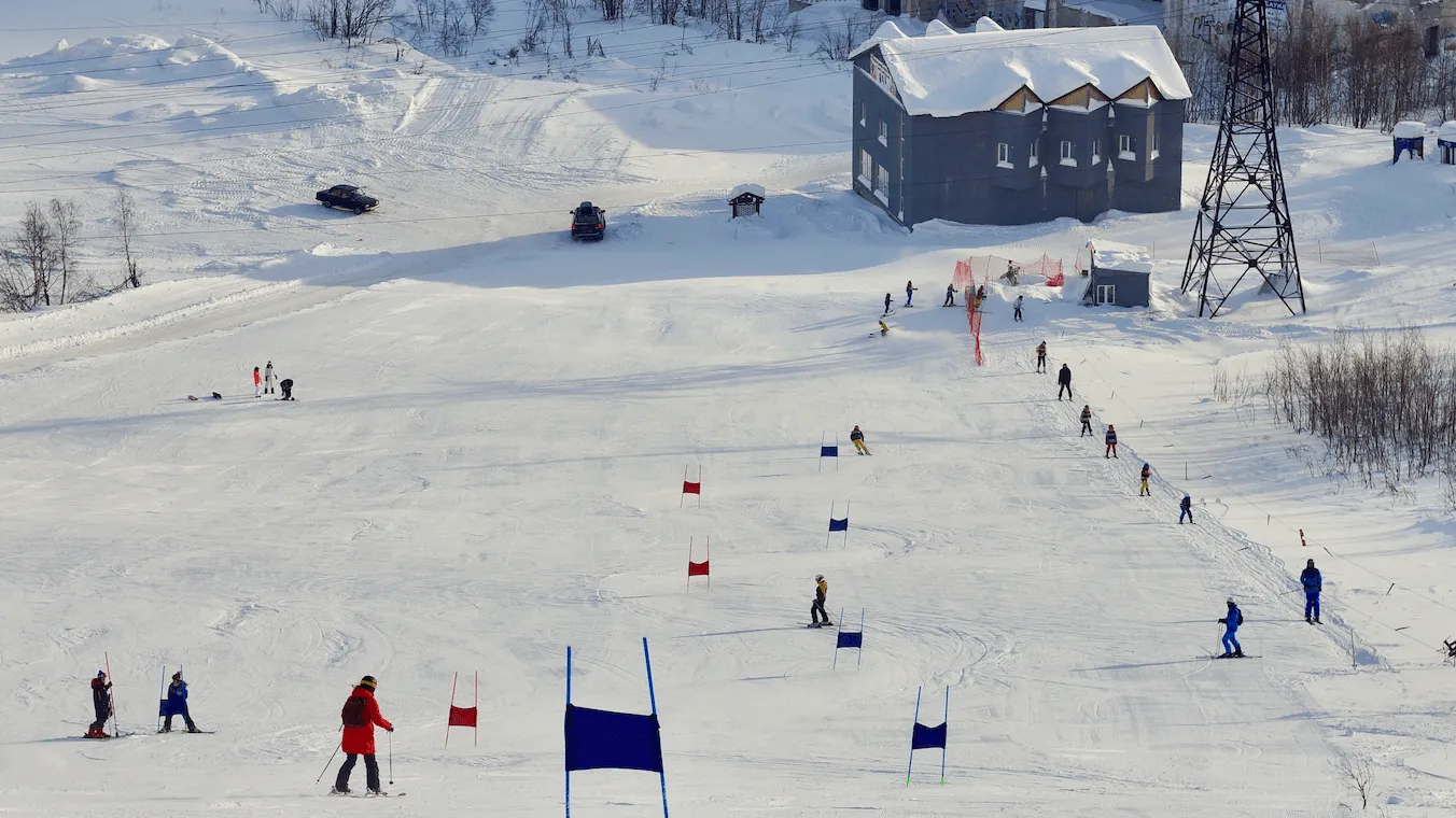 Winter landscape near the lodging